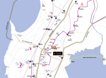 Ruparel Jewel location map, Parel